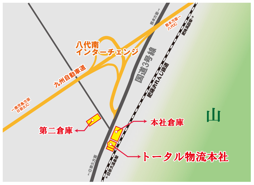 熊本県八代市トータル物流の地図
